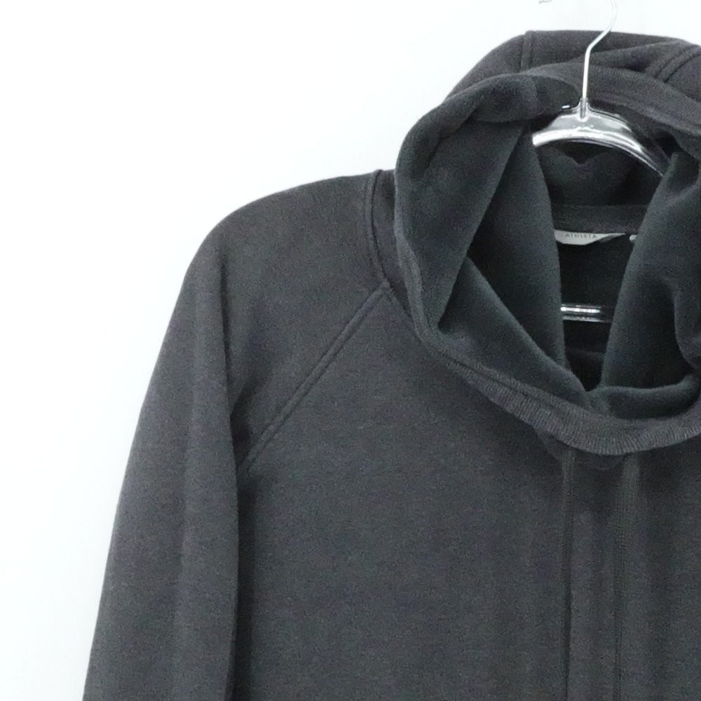 Athleta Hoodie Womens Small Charcoal Gray Funnel Neck Kangaroo Pocket - Picture 5 of 16